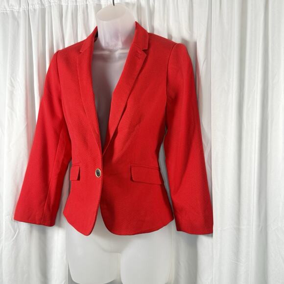 The Limited Notched collar Single Button Blazer Red S academia Preppy 88-20 - Picture 3 of 16